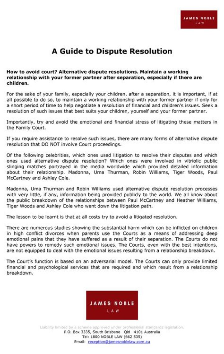 A Guide To Dispute Resolution