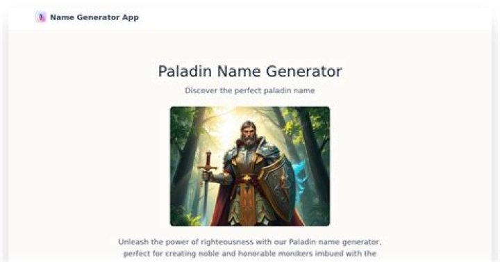 Discover Enchanting Paladin Names With Our Generator