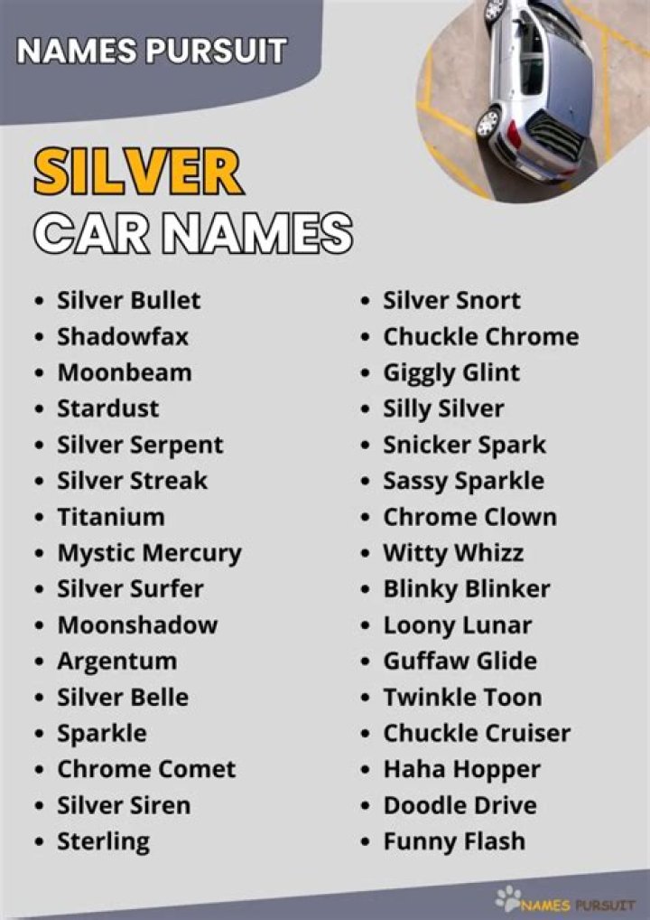 Silver Car Names And Their Enticing Charms