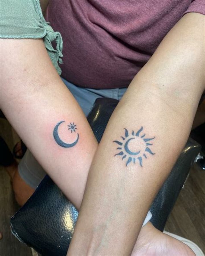 Unveiling The Enchanting World Of Moon And Sun Matching Tattoos