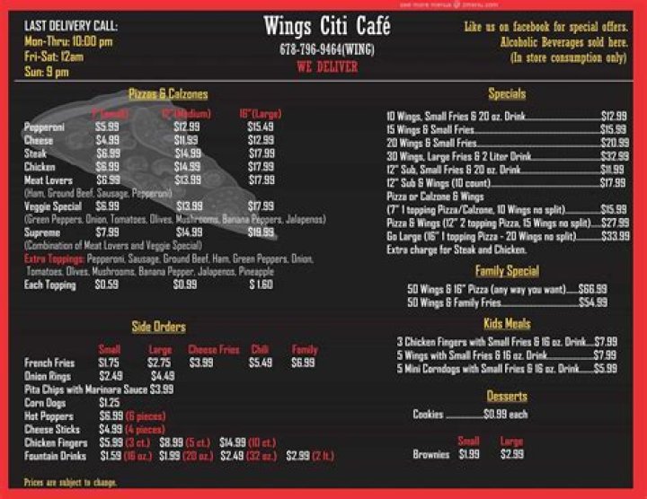 Wings Citi Cafe Menu: A Comprehensive Guide to Your Favorite Dishes
